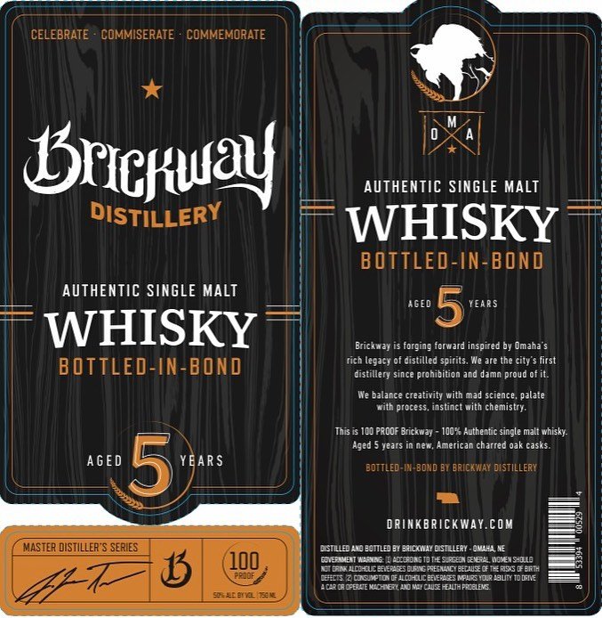 Brickway 5 Year Bottled in Bond Omaha Single&nbsp;Malt