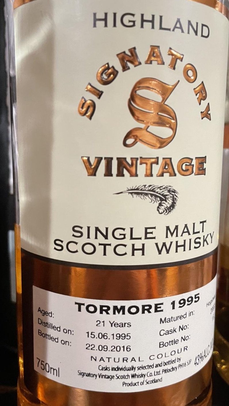 Tormore 21 Year (1995), Signatory&nbsp;Vintage