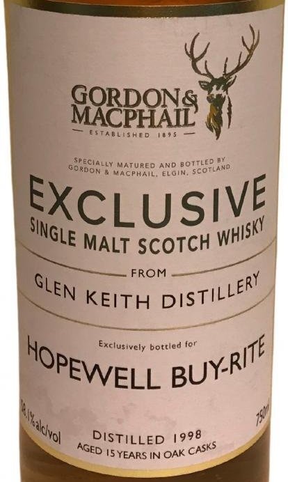 Glen Keith 15 Year (1998), Gordon & MacPhail for Hopewell&nbsp;Buy-Rite