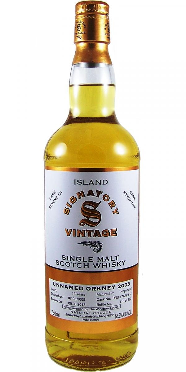 Unnamed Orkney 13 Year (2005), Signatory Vintage Cask DRU 17A/63#72 for The Winebow&nbsp;Group