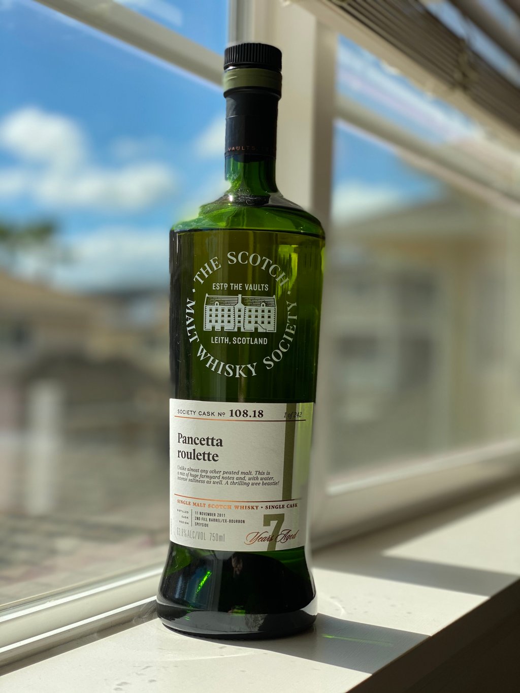 Allt-a-Bhainne 7 Year (2011), SMWS 108.18 “Pancetta&nbsp;roulette”