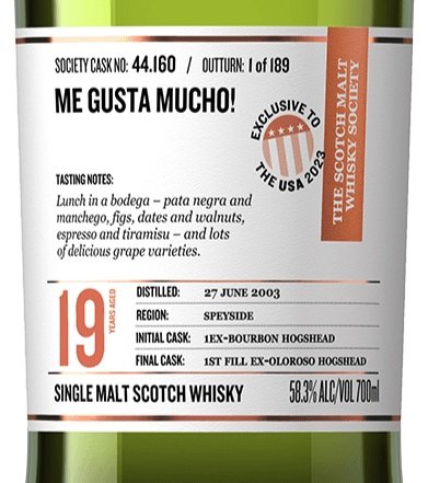 Craigellachie 19 Year (2003), SMWS 44.160 “Me gusta&nbsp;mucho!”