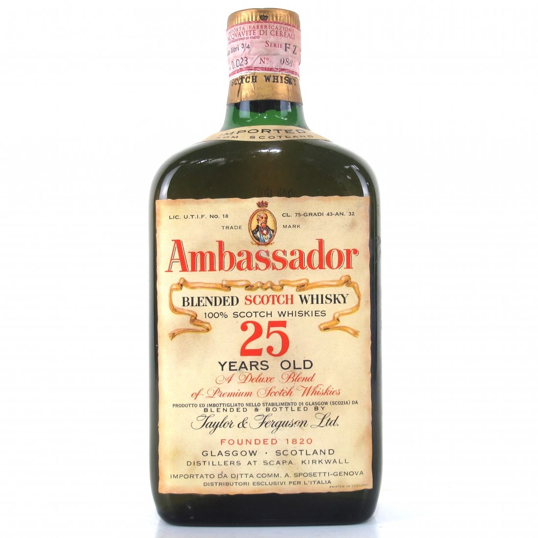 Ambassador 25 Year Blended Scotch Whisky (c. 1960s) – Whiskery Turnip