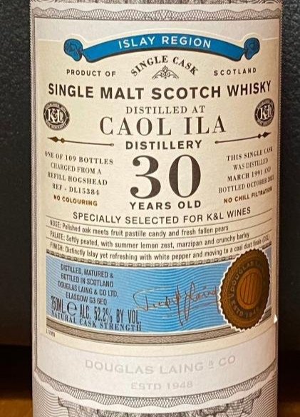Caol Ila 30 Year (1991), Douglas Laing for&nbsp;K&L