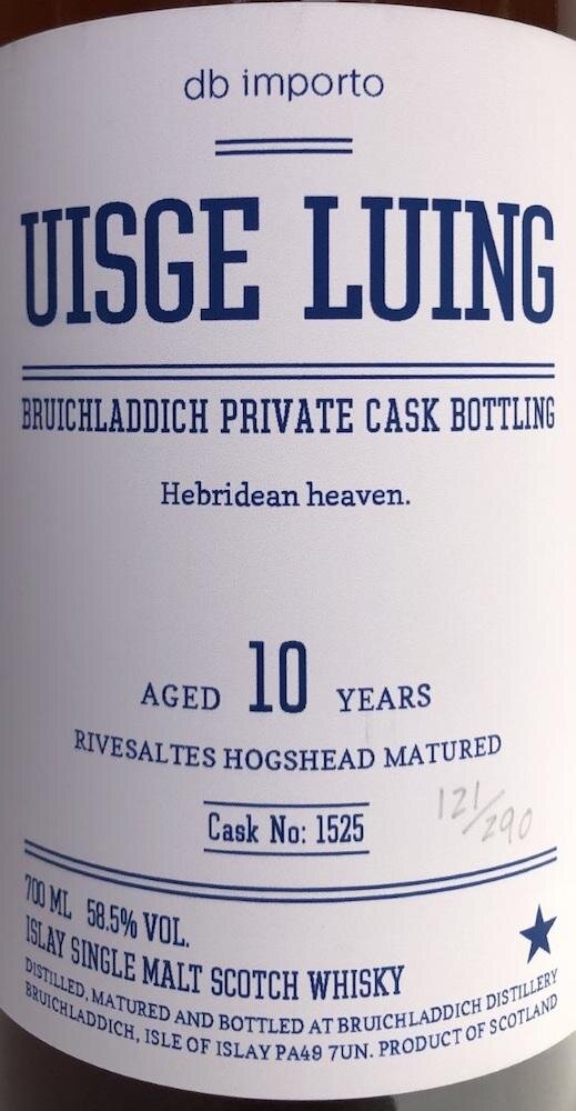 Bruichladdich 10 Year Private Cask 1525 “Uisge&nbsp;Luing”
