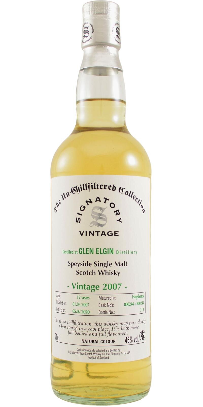 Glen Elgin 12 Year (2007), Signatory&nbsp;Vintage