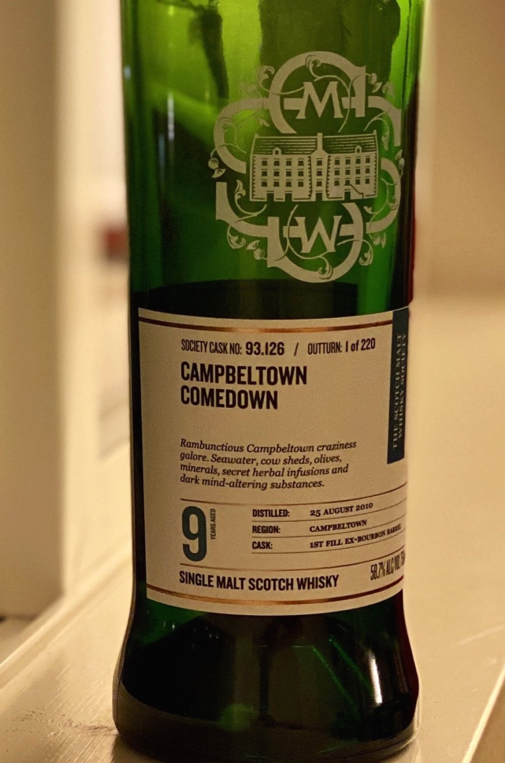 Glen Scotia 9 Year (2010), SMWS 93.126 “Campbeltown&nbsp;comedown”