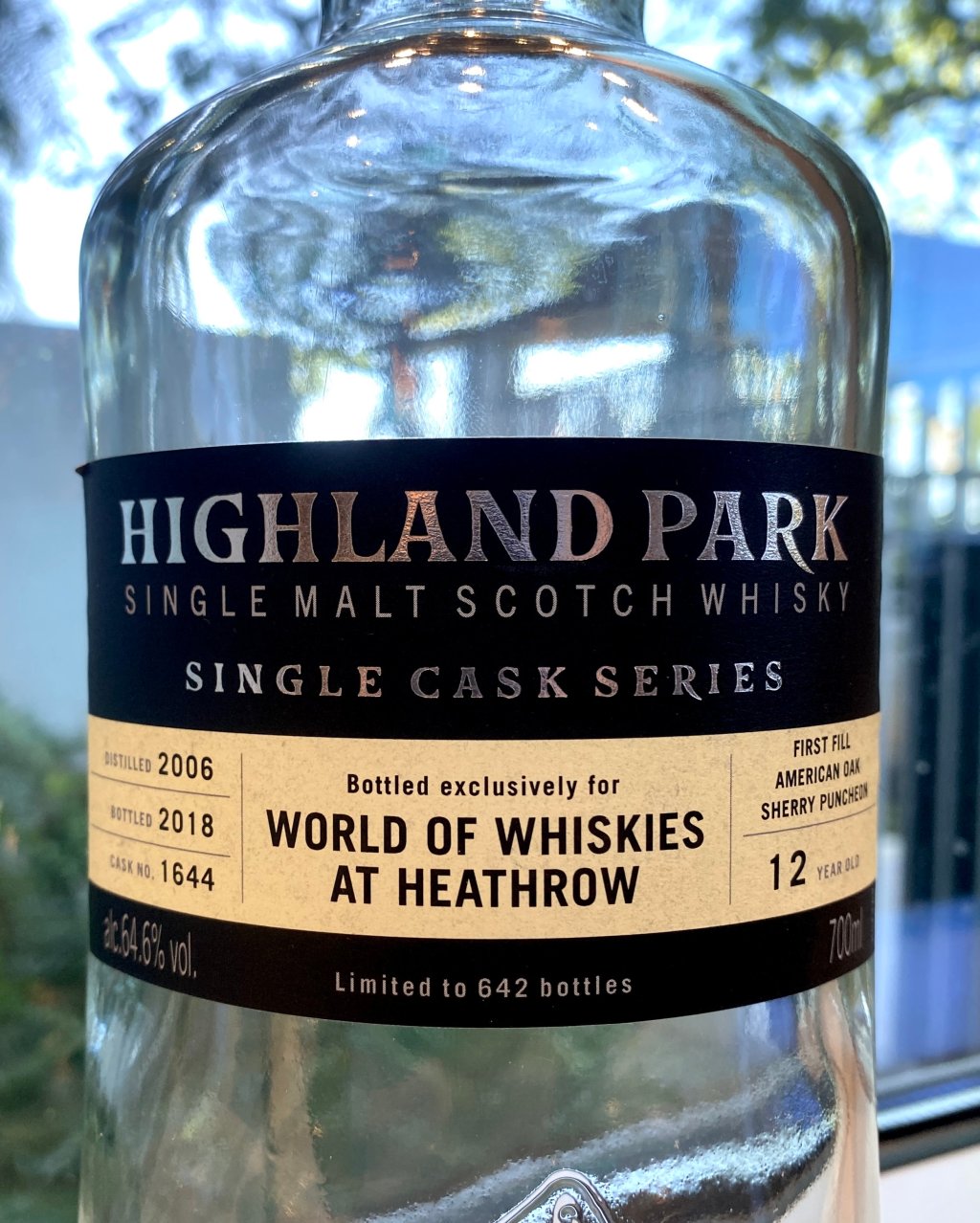 Highland Park 12 Year (2006) Cask 1644 for World of Whiskies&nbsp;Heathrow