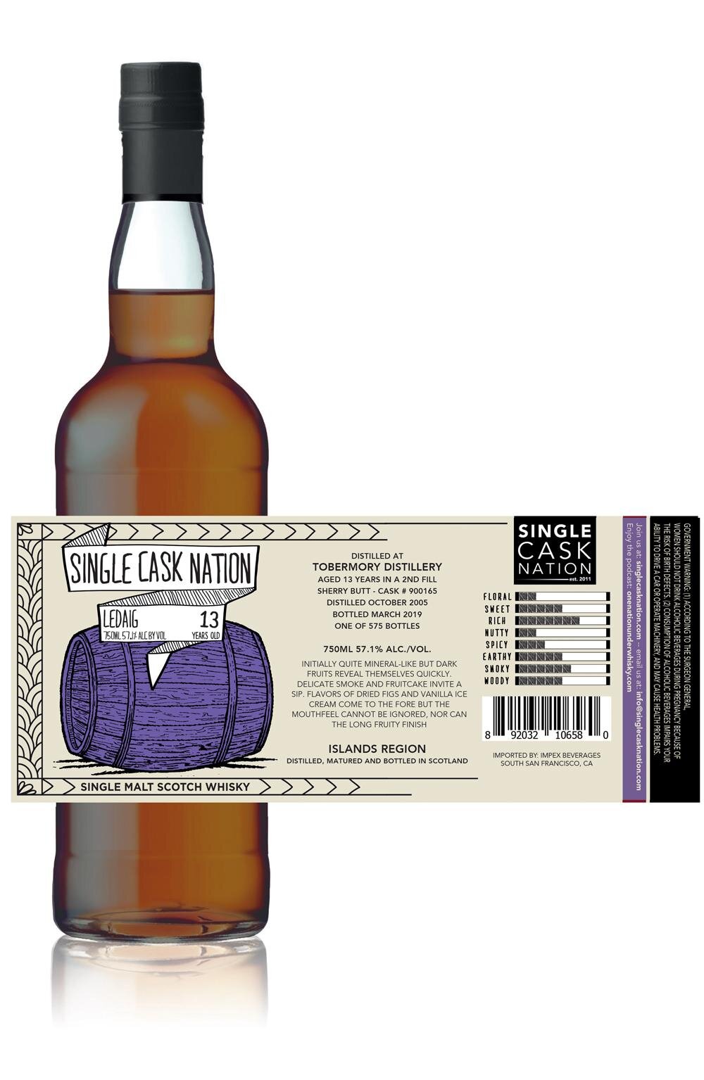 Ledaig 13 Year; Single Cask&nbsp;Nation