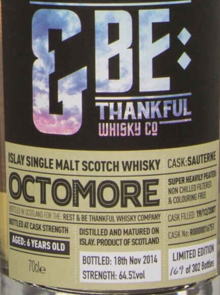 Octomore 6 Year 2007 Sauternes; Fox Fitzgerald “Rest & Be&nbsp;Thankful”