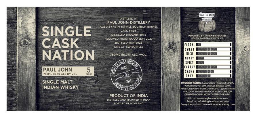 Paul John 5 Year (2015), Single Cask&nbsp;Nation