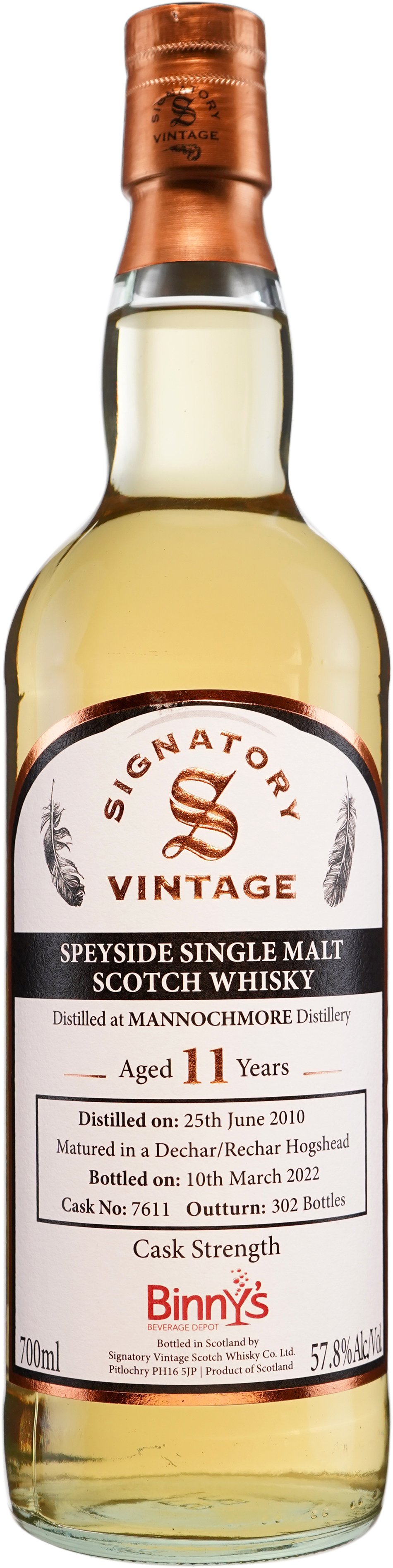 Mannochmore 11 Year (2010), Signatory Vintage for&nbsp;Binny’s