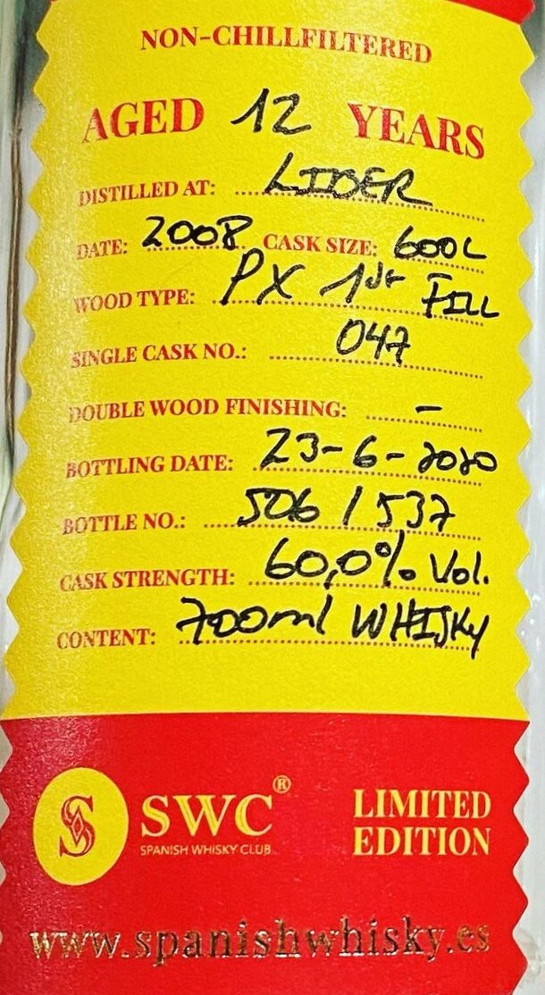 Liber 12 Year 2008, Spanish Whisky&nbsp;Club