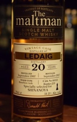 Ledaig 20 Year (1997), The Maltman for&nbsp;Shinanoya