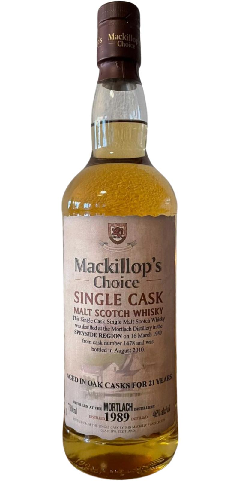 Mortlach 21 Year (1989), Mackillop’s Choice Cask&nbsp;1478