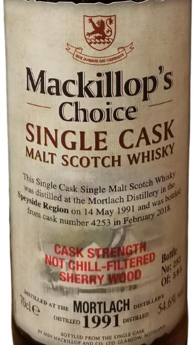Mortlach 26 Year (1991), Mackillop’s Choice Cask&nbsp;4253