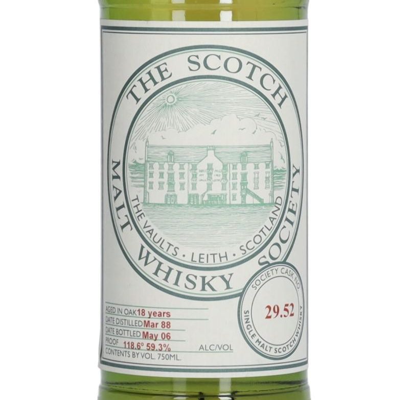 Laphroaig 18 Year (1988), SMWS 29.52 “Lapsang souchong tea with sweet apples”